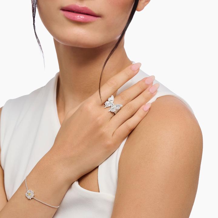 Produktbild Thomas Sabo Cocktailring Schmetterling Butterfly Paradise mit Steinen Silber (60, 925 Silber)