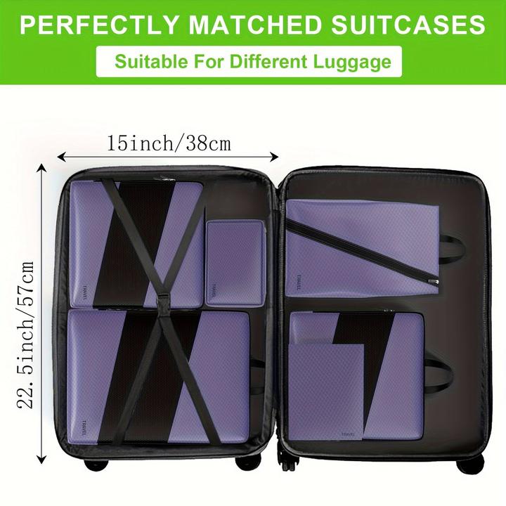 Immagine prodotto Only-Bags.Store Cubi di imballaggio in nylon a compressione da 6 pezzi, sacchetti organizzatori di accessori da