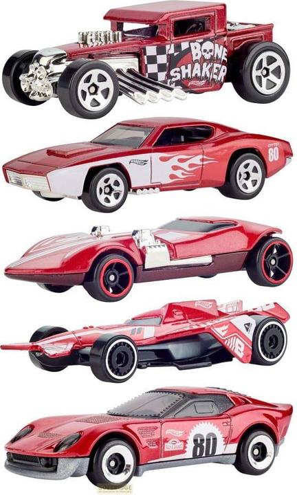 Actual product image Hot Wheels Mattel 80th Anniversary 5-Pack