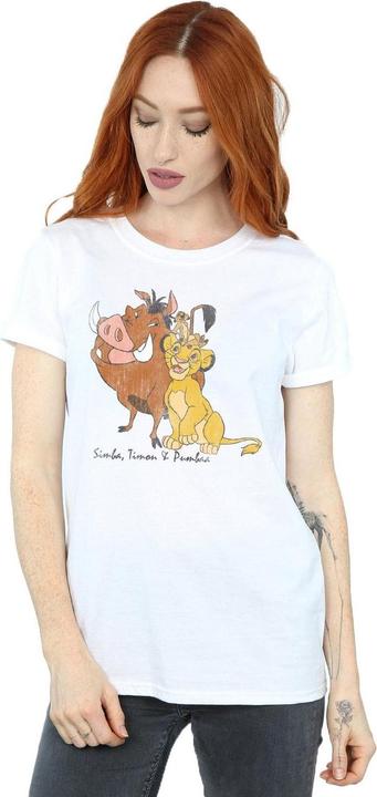 Image du produit The Lion King Womens/Ladies Classic Simba Timon & Pumba Cotton Boyfriend T-Shirt (S)