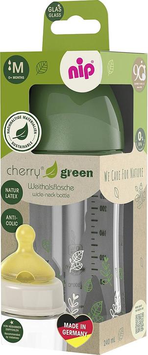 Produktbild NIP Weithalsflasche 'Cherry Green' Boy (240 ml)