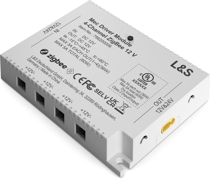 Produktbild L&S Steuerungsmodul 4-Kanal Mec Driver 12 / 24 V Funk/ZigBee