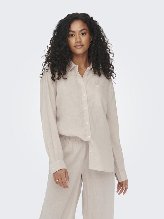 Actual product image Only Plain linen mix shirt (M)