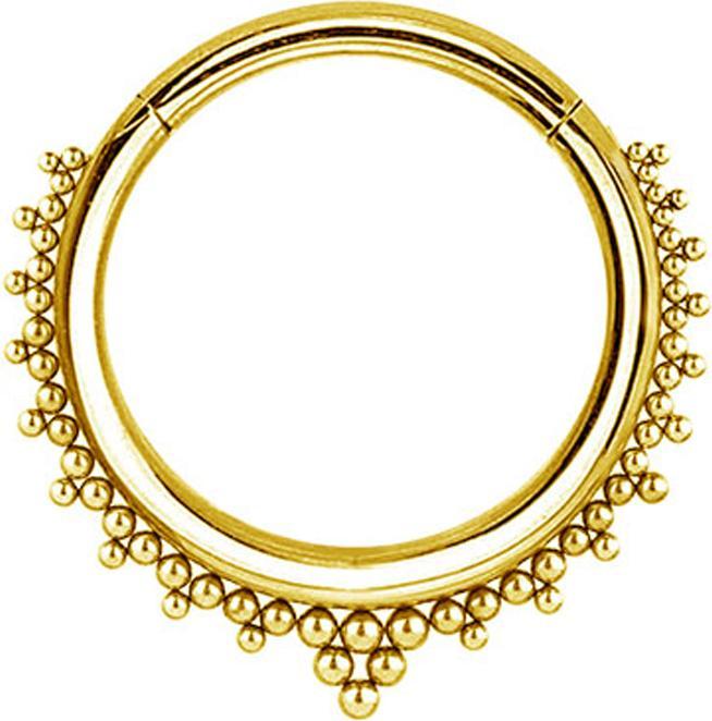 Actual product image Star Piercing Ear Weight Segment Ring Foldable Gold Plated Balls Triangles (Surgical steel 316L)