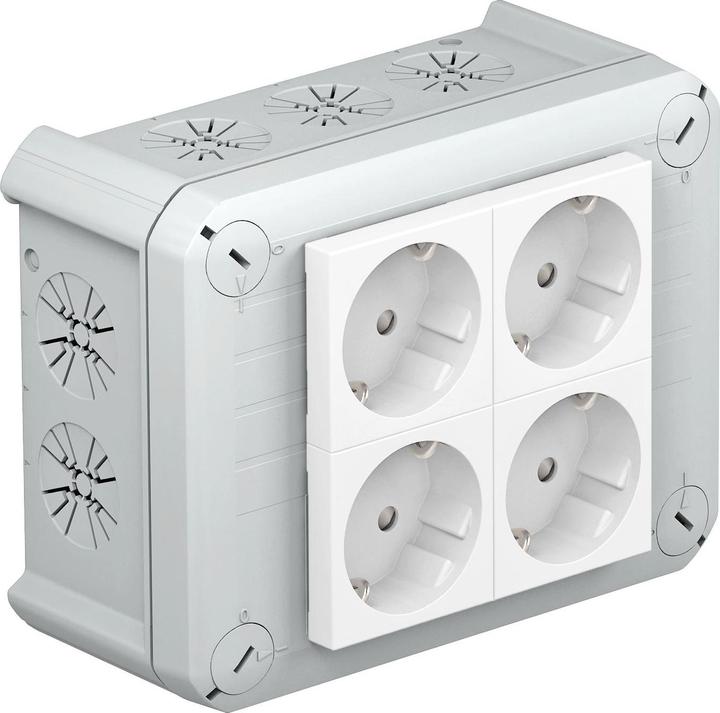 OBO Bettermann OBO T 100 4MSD WS Scatola di giunzione per cavi 151x117x67 PP 4xprese 33ws 2+2 lichtg