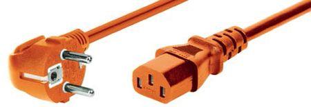 Actual product image Exertis Connect Mains connection cable, angled Schuko plug to IEC socket, orange, 0.6 m mains connection cable (0.60 m)