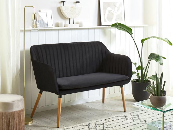Produktbild Beliani 2-Sitzer Sofa Samtstoff schwarz TABY (2-Sitzer)