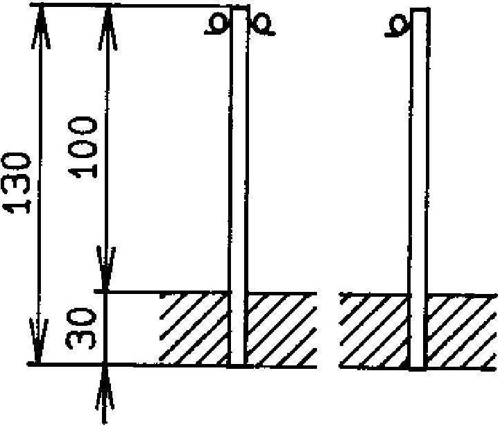 BRW Barrier post with hook for setting in concrete