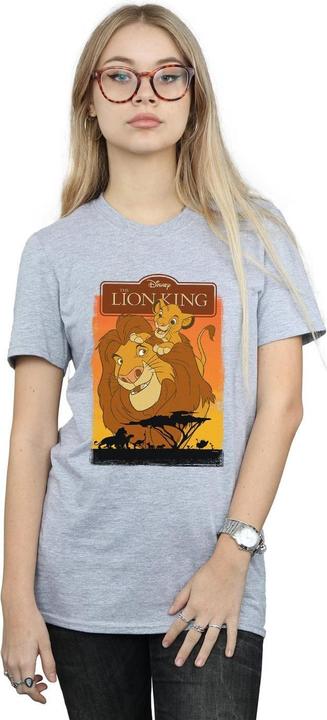Actual product image Disney Womens/Ladies The Lion King Simba And Mufasa Cotton Boyfriend T-Shirt (L)
