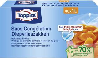 Image du produit Toppits Sacs de congélation 1 litre 40 pièces