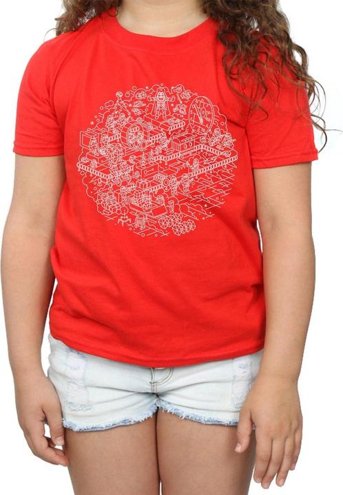 Actual product image Star Wars Girls Christmas Death Star Cotton T-Shirt (128)