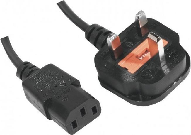 Productafbeelding Tecline Netaansluitkabel Engeland, stekker naar IEC-contactdoos, zwart, 1,8 m Netaansluitkabel voor groot (1.50 m)