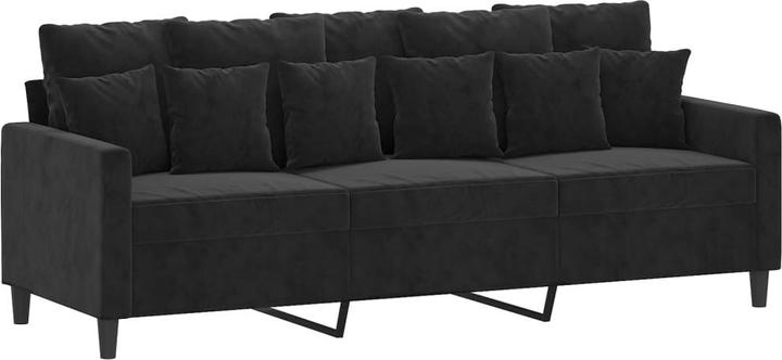 Image du produit VidaXL Ensemble de canapé Coussin Fauteuil Canapé Canapé design 4 pièces Noir Velours (3 places)
