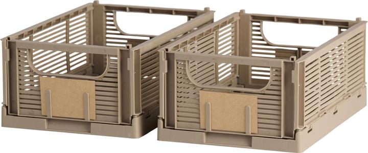Immagine prodotto Schou Scatola portaoggetti DELUXE pieghevole, plastica riciclata, M 2 pezzi Marrone (5 x 17 x 25 cm, 3.30 l)