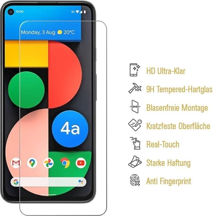 Produktbild Protectorking 1x echtes Tempered 9H Panzerhartglas 3D KLAR (1 Stück, Google Pixel 4a 5G)
