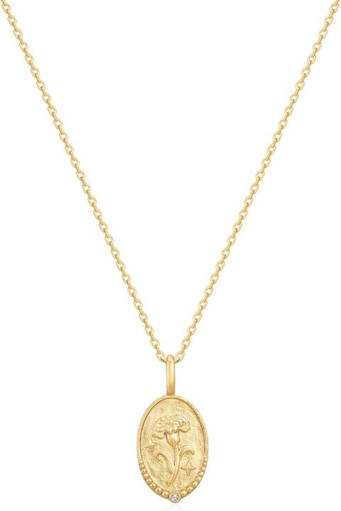 Glanzstücke München Damen Halskette Geburtsblume Januar Nelke - 37180 (Sterling Silber, 40 - 45 cm)
