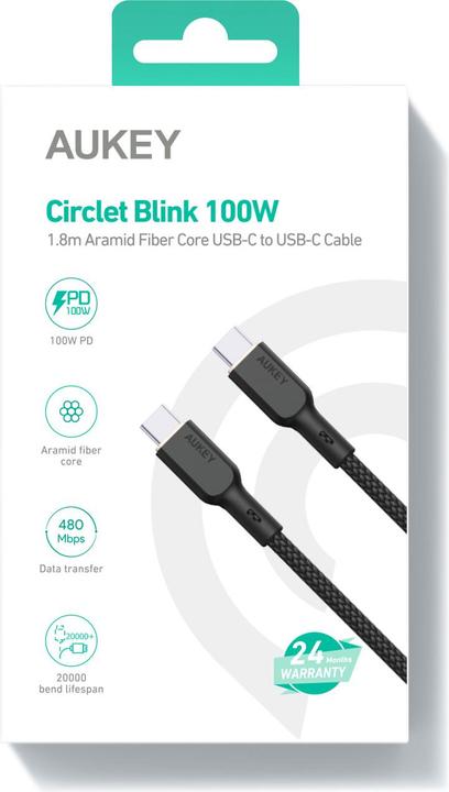 Immagine prodotto Aukey USB C – USB C (1.80 m, USB 2.0)