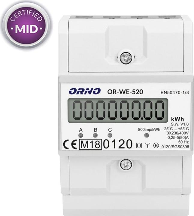 Immagine prodotto Orno Contatore elettrico trifase