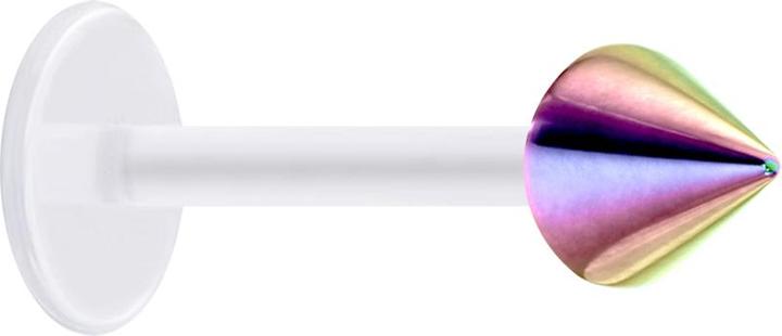 Star Piercing Micro Labret transparent mit Cone farbig (ohne Messing, Chirurgenstahl 316L, Bioflex)