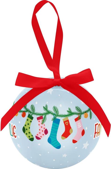 Actual product image Sheepworld Best Family" Christmas Bauble Ø 8.5 cm, Light Blue (1 -part)