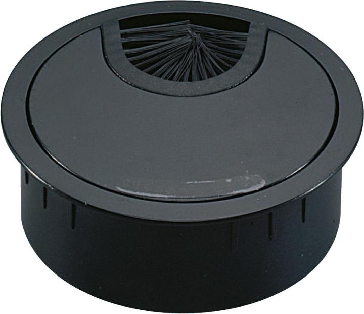 Immagine prodotto Hettich Apertura del cavo con spazzola, Ø 60 mm, metallo, nero opaco (Foro cavo, 0.11 cm)