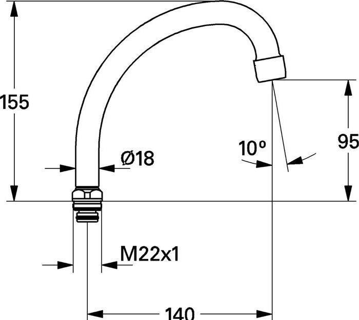 Actual product image Grohe COSTA outlet pipe 140mm 5 pieces chr