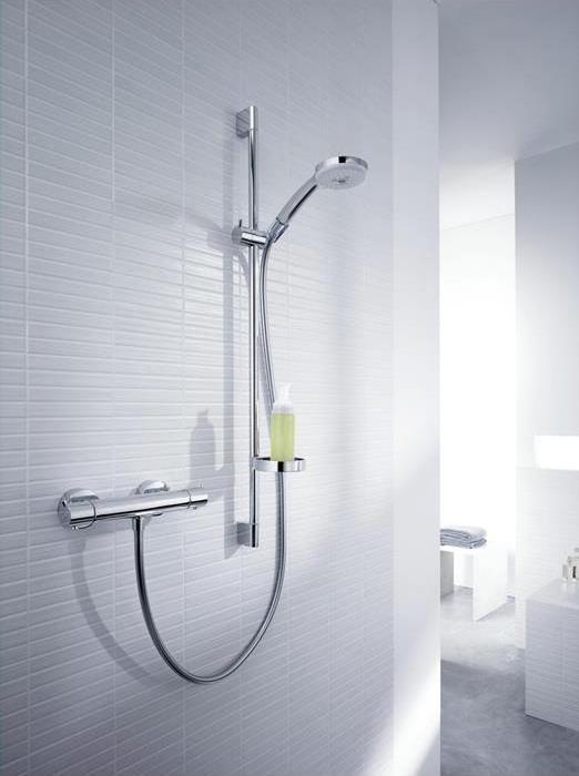 Produktbild hansgrohe Brausenkombi Croma 100 Ecostat 1001 SL u. Brausestange Unica 27085000