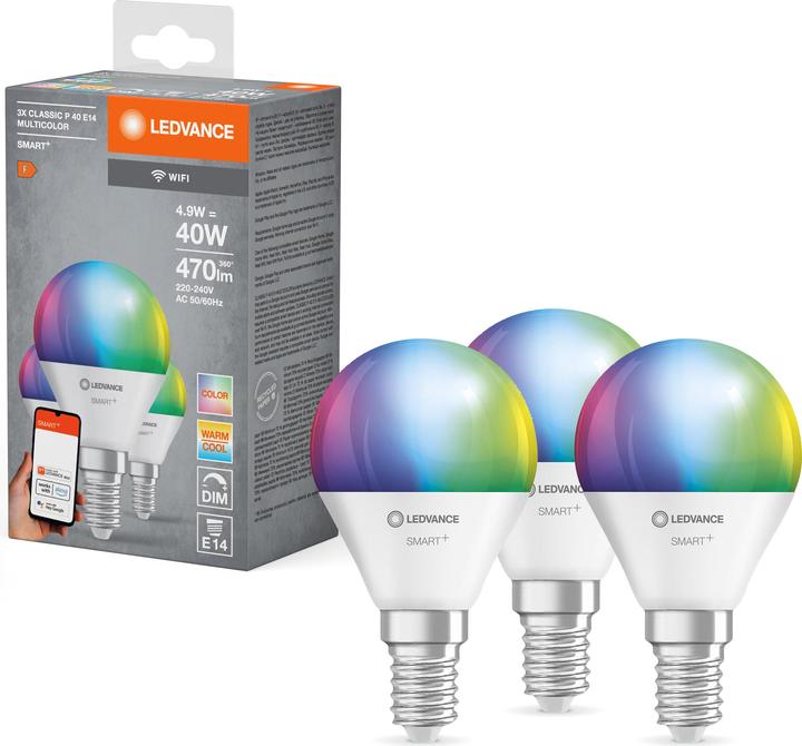 Produktbild Ledvance Mini Bulb (E14, 4.90 W, 470 lm, 3 x, F)