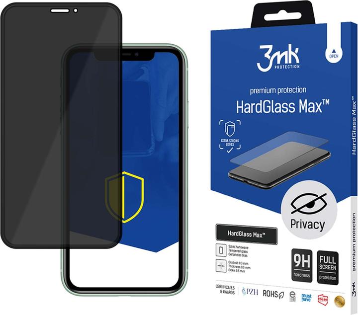 Produktbild 3MK HardGlass Max Privacy for iPhone 11 Black (1 Stück, Apple iPhone 11)