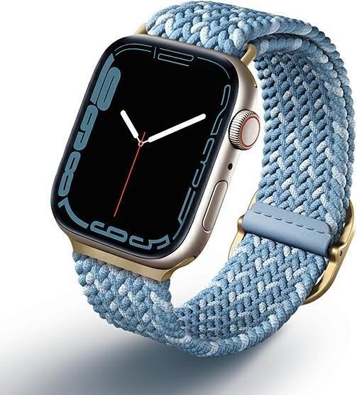Immagine prodotto Uniq pasek Aspen Apple Watch 40/38/41mm Serie 1/2/3/4/5/6/7/8/SE/SE2 intrecciato DE modry/blu ceruleo