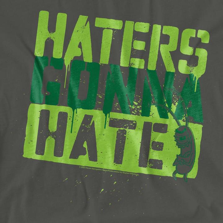 Actual product image Spongebob Squarepants Unisex Adult Haters Gonna Hate T-Shirt (M)