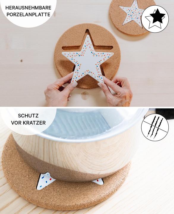 Image du produit I Am Creative Dessous de plat en liège, dessous de plat pour poêle et casserole, set de 5 pcs. (5 x, Dessous de poêle)