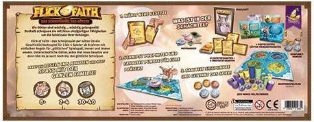 Actual product image Mirakulus 1025052 - Flick of Faith - board game for 2 - 4 players, ages 8+ (DE edition) (German)