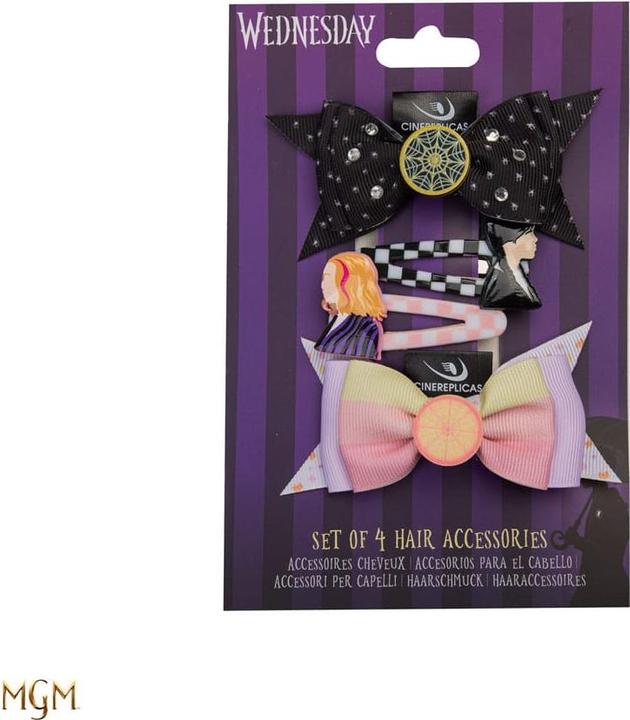 Actual product image Cinereplicas Wednesday: Hair jewellery (4 pieces