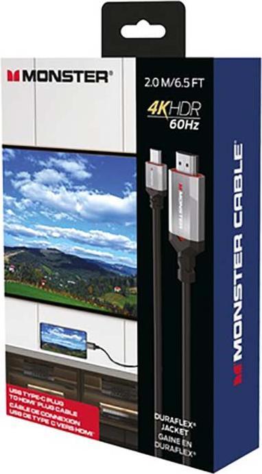 Image du produit Monster Cable USB C Vers HDMI Essentials UHD 4k Hdr 60hz 2m (2 m, HDMI)