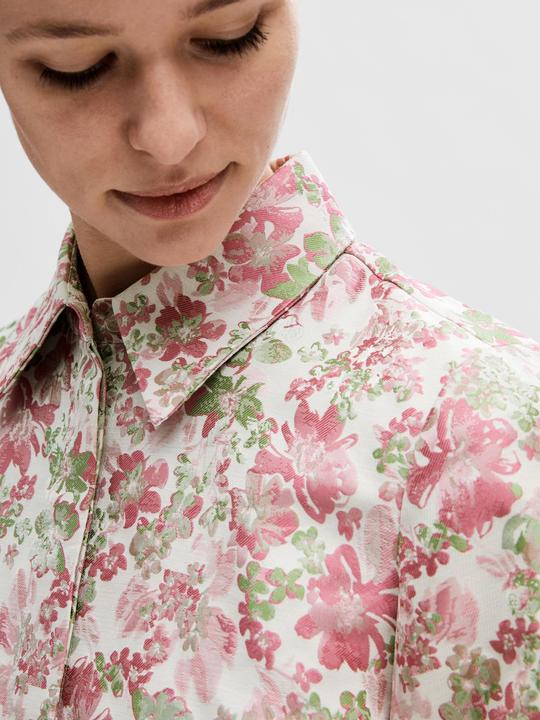 Actual product image Selected Femme Floral jacquard short sleeve shirt (36)