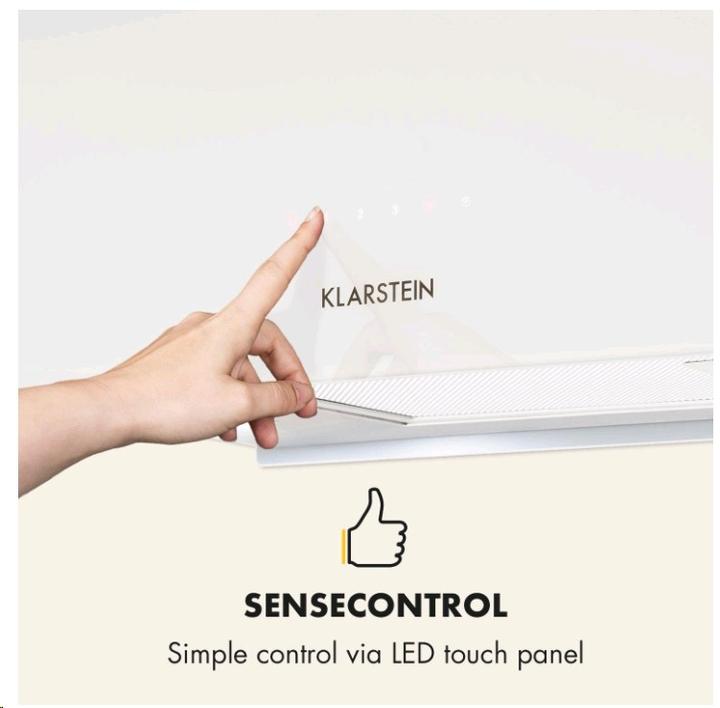 Produktbild Klarstein Kronleuchter L Inselabzugshaube Weiss (Unterbauhaube)