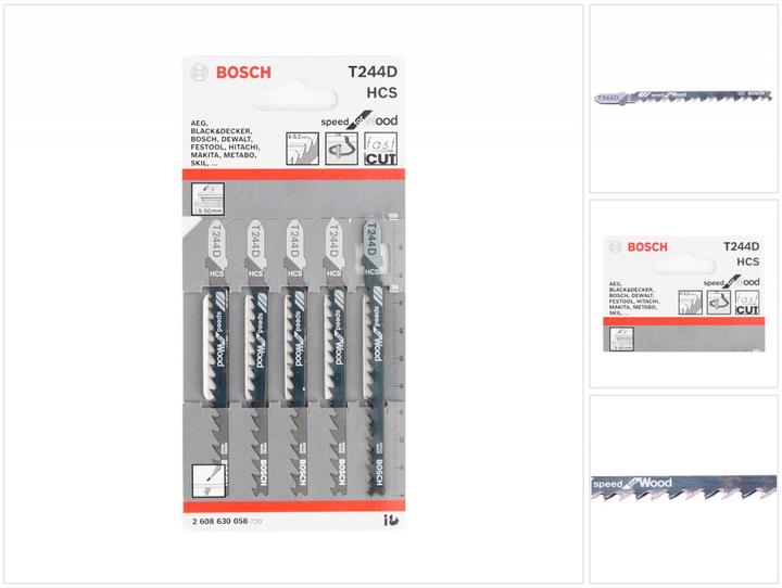 Produktbild Bosch Professional Zubehör Stichsägeblatt T 244 D Speed for Wood, 5er-Pack