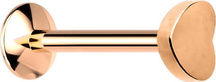 Produktbild Star Piercing Micro UFO Labret Innengewinde rosegold mit Herz (Chirurgenstahl 316L, ohne Messing)