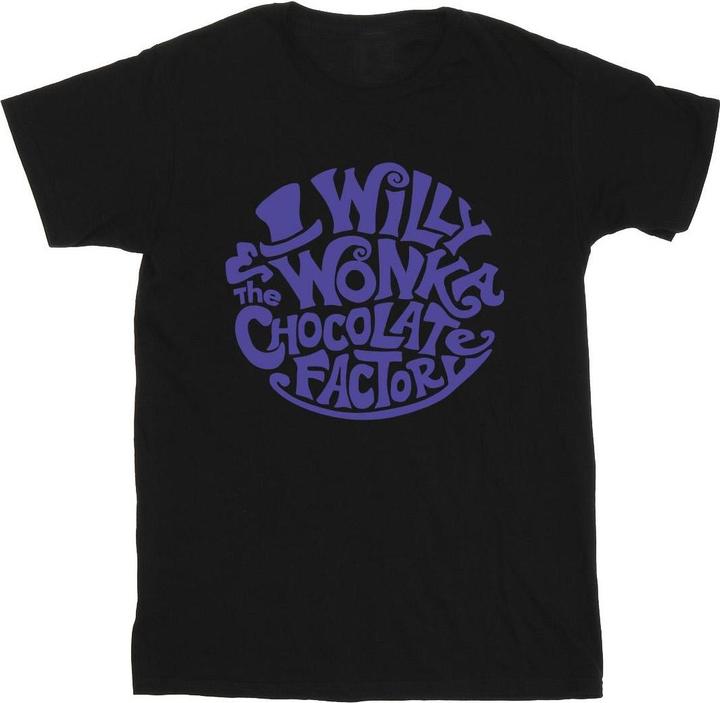 Immagine prodotto Willy Wonka & the Chocolate Factory Typed Logo Maglietta Ragazze (152, 158)