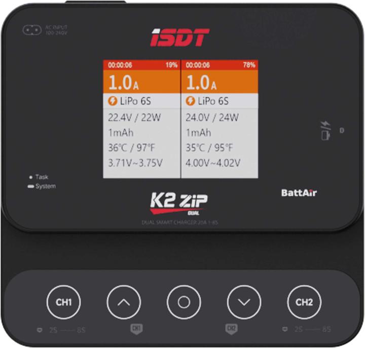 Actual product image Isdt AC/DC Dual Channel Smart Charger -20A, 1-8S