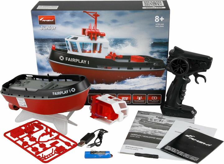 Produktbild Amewi Boot Fairplay I Schlepper Schwarz, RTR, 1:72