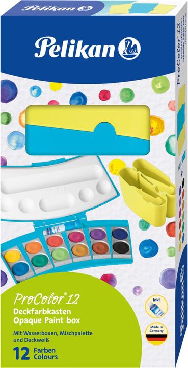Image du produit Pelikan Encrier opaque ProColor 735, 12 couleurs, tris/jaune (Turquoise, Jaune fluo, 12 ml)