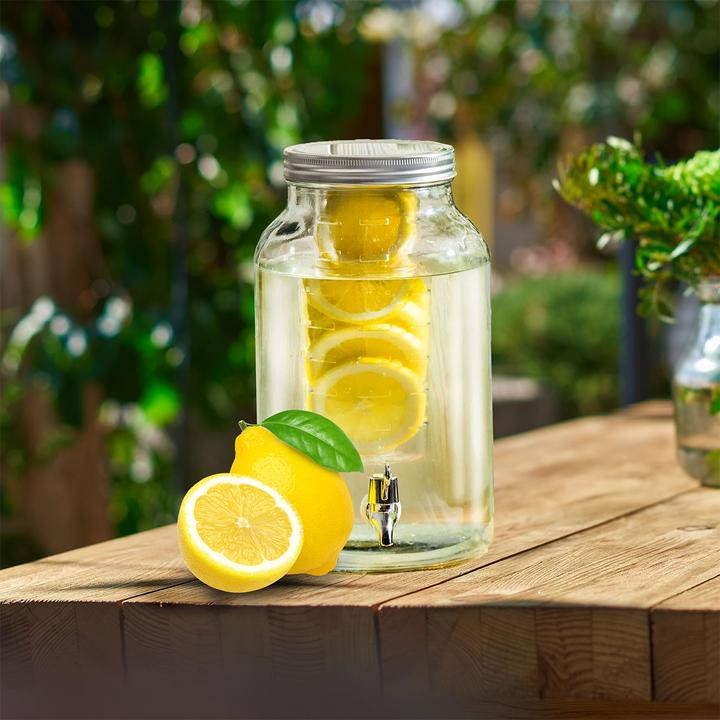 Actual product image Excellent Houseware Glass drinks dispenser with insert and tap, 4 litres