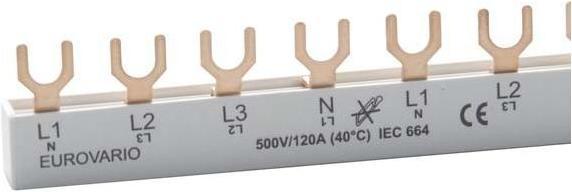 Actual product image Doepke Busbar 4ph. EV-SG4.12.120 Fork shoe 120A,12 TE EV-SG4.12.120