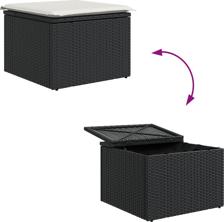 Produktbild VidaXL 5-teiliges Garten Sofa Set mit Kissen Schwarz Poly Rattan