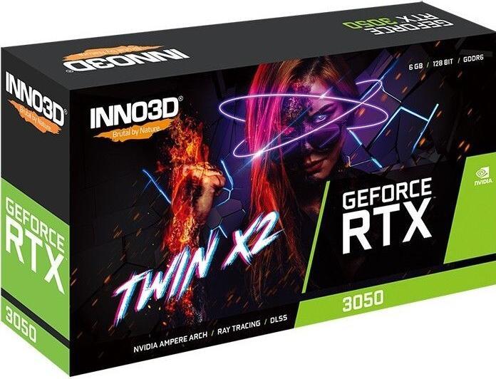 Actual product image Inno3D RTX3050 Twin X2 6GB GDDR6 HDMI DVI DP (6 GB)