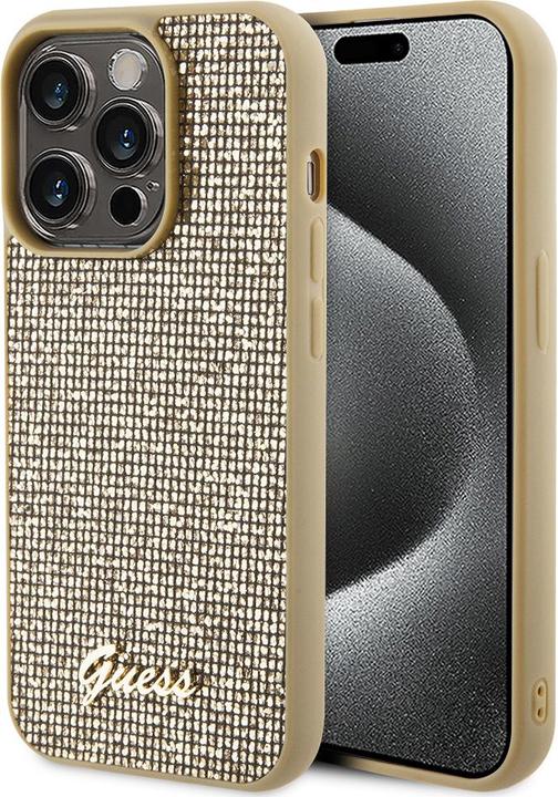 Actual product image Guess GUHCP15LPMSDGSD iPhone 15 Pro 6.1" złoty/gold hardcase Disco Metal Script (Apple iPhone 15 Pro)