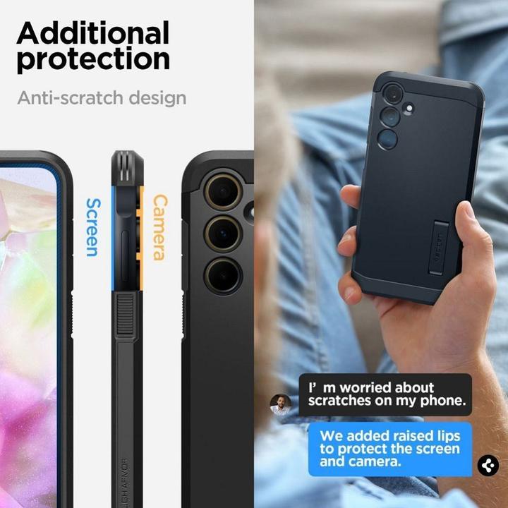 Actual product image Spigen Tough Armor Sam A35 5G czarny/black ACS07517 (Samsung Galaxy A35)