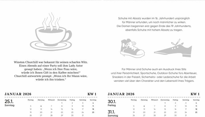 Produktbild Der Männer-Kalender 2026 (Harter Einband, Deutsch)